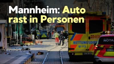 Anschlag in Mannheim: Auto fährt in Menschgruppe – Polizeisprecher: „Gegend meiden“