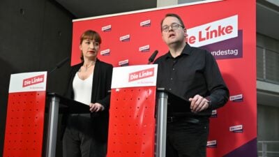 Die Spitze der Linken im Bundestag: Heidi Reichinnek und Sören Pellmann. (Archivbild)