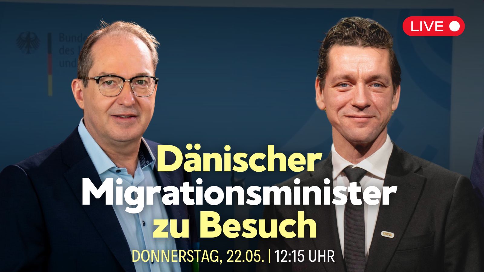 Bundesinnenminister Dobrindt empfängt dänischen Migrationsminister