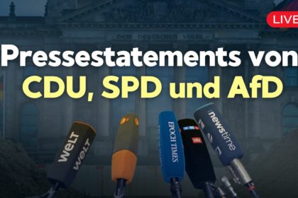 Pressestatements von CDU/CSU-, SPD- und AfD-Fraktionen im Bundestag