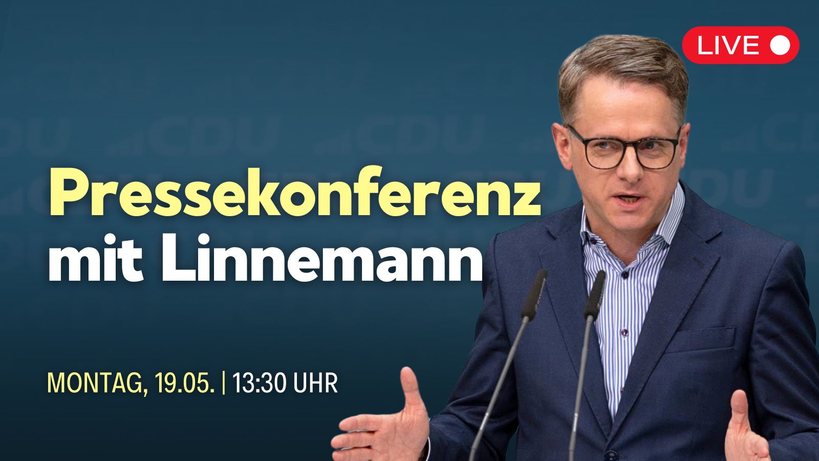 Pressekonferenz der CDU mit Generalsekretär Linnemann
