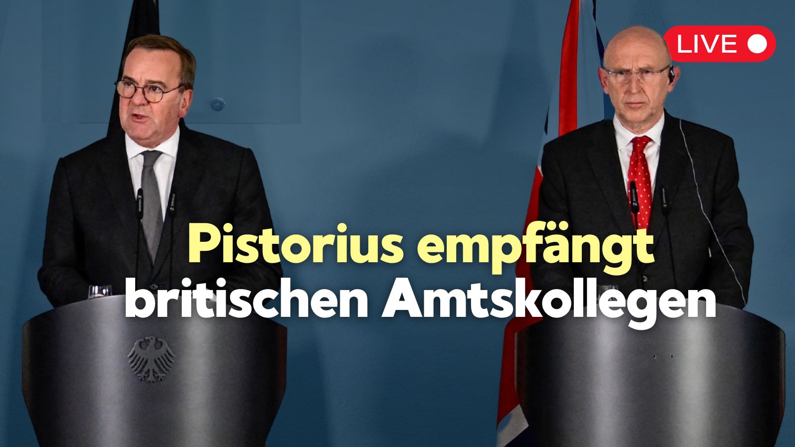 Verteidigungsminister Pistorius empfängt britischen Amtskollegen Healey
