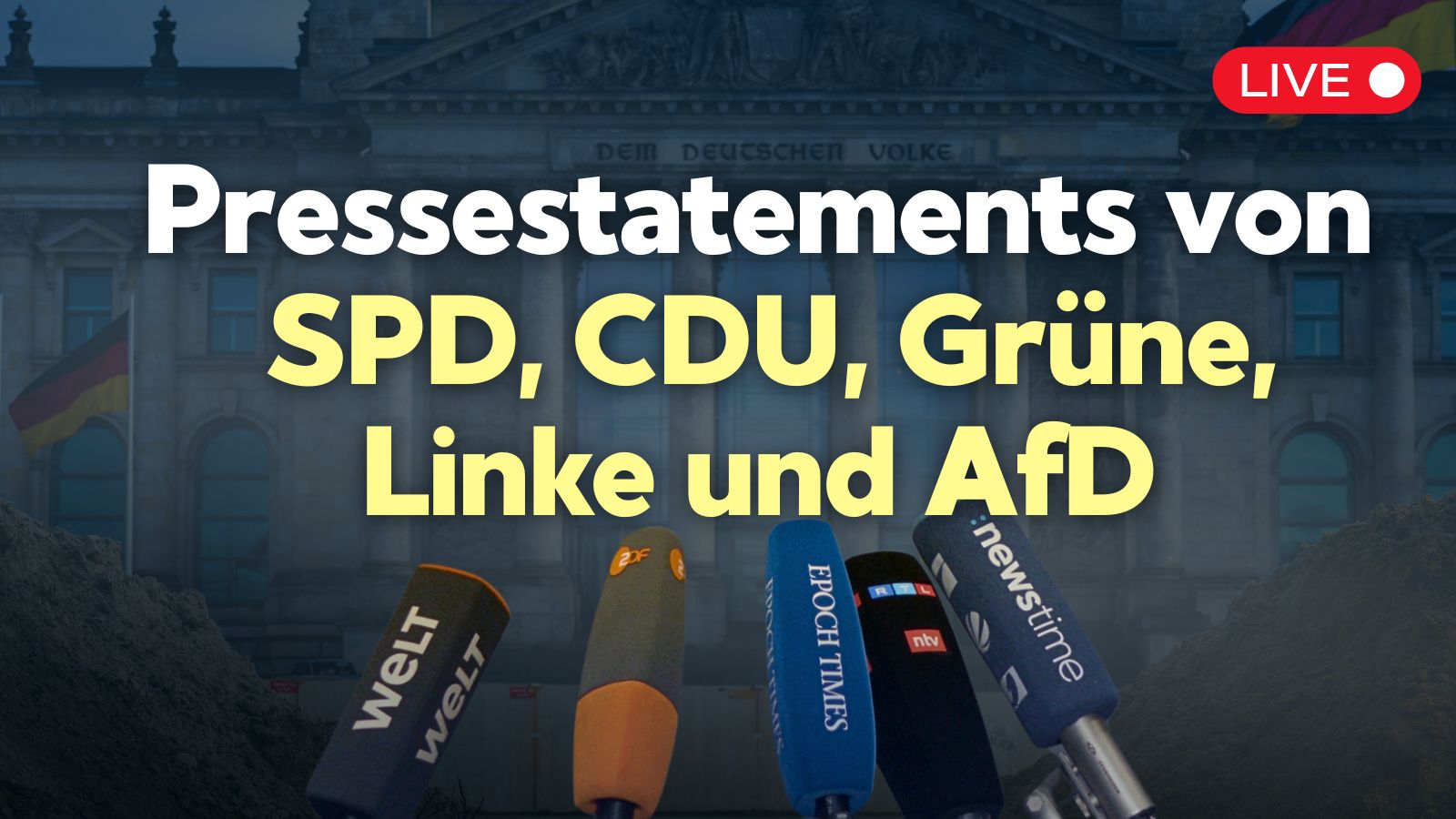 Stellungnahmen im Bundestag von SPD, CDU, Grüne, Linke und AfD