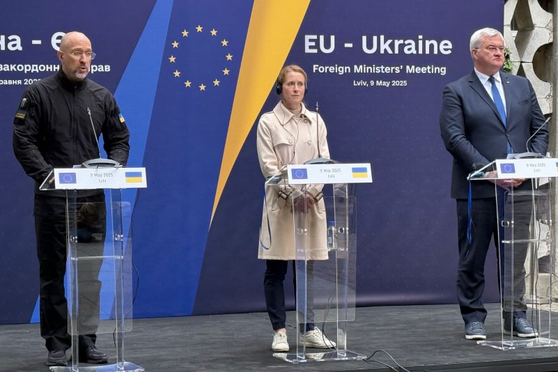 Die EU-Außenbeauftragte Kallas und die Außenminister der EU-Staaten kamen in Lwiw mit Vertretern der Ukraine zusammen.