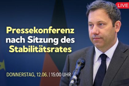[Live ab 15 Uhr] Pressekonferenz mit Bundesfinanzminister Klingbeil nach Sitzung des Stabilitätsrats