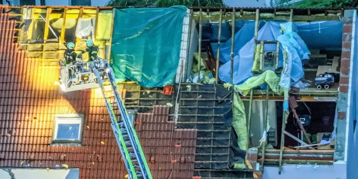 In Ulm wurden infolge des Unwetters mehrere Wohnhausdächer abgedeckt.