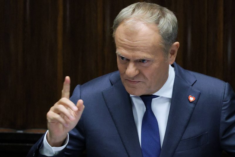Vor der Vertrauensabstimmung gab Polens Regierungschef Donald Tusk im Parlament eine Regierungserklärung ab. (Foto aktuell)