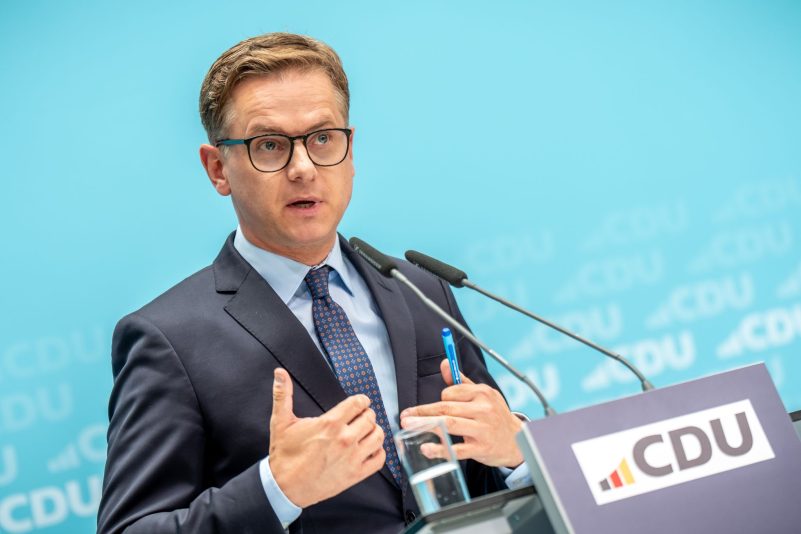CDU-Generalsekretär Linnemann: „Wenn man die AfD stark machen will, soll man ruhig solche Interviews stören.“