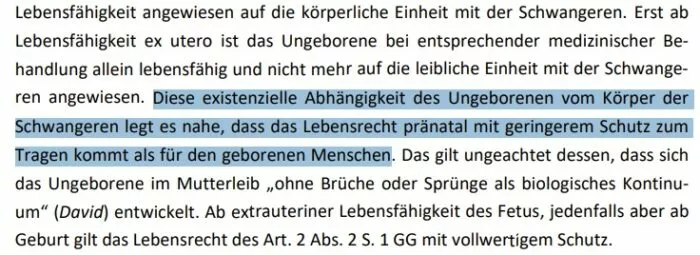 Prof. Dr. Frauke Brosius-Gersdorf über die „existenzielle Abhängigkeit“ eines Embryos. Foto: Bildschirmfoto/Stellungnahme für den Rechtsausschuss des Deutschen Bundestages