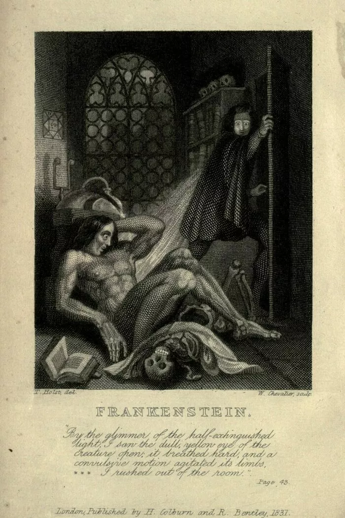 Frankenstein und sein fertiges Geschöpf