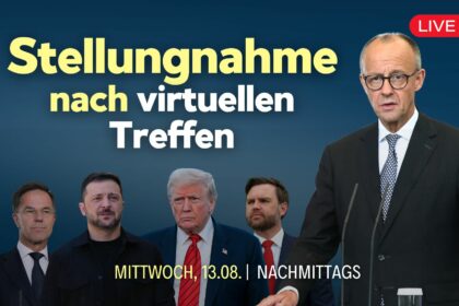 [Live am 13.08.] Stellungnahme von Merz nach virtuellen Treffen mit Trump, Selensky, Rutte und EU-Staatschefs