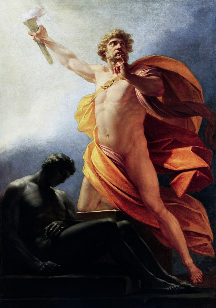 Prometheus bringt der Menschheit das Feuer