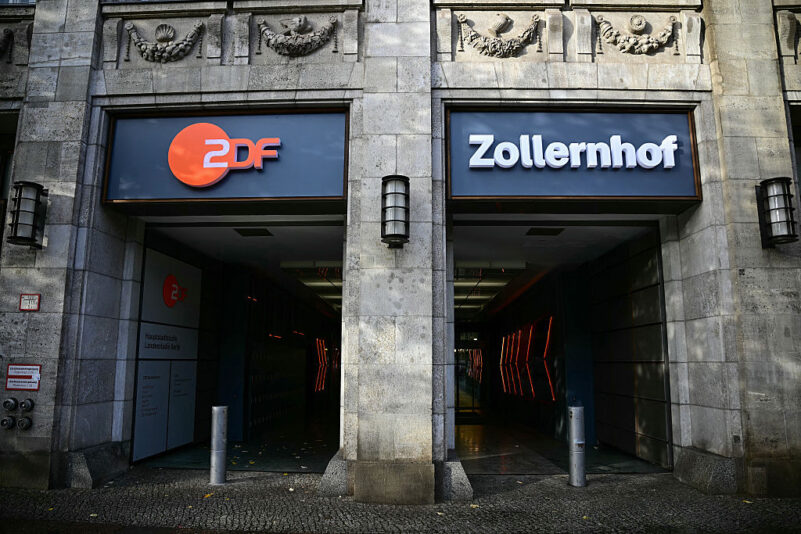 Picture taken on October 28, 2025 shows the building of German public broadcaster ZDF in Berlin. German public broadcaster ZDF faced criticism after it emerged that a production company technician it had been working with in Gaza was a Hamas member. (Photo by Tobias SCHWARZ / AFP) (Photo by TOBIAS SCHWARZ/AFP via Getty Images)