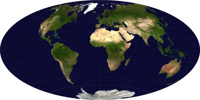 Hammer-Aitov-Projektion der Erde.