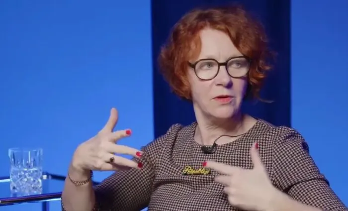 Das Archivbild zeigt die Politikwissenschaftlerin Ulrike Guérot während einer Talkrunde bei der Epoch Times im Februar 2024. Foto: Bildschirmfoto/Epoch Times