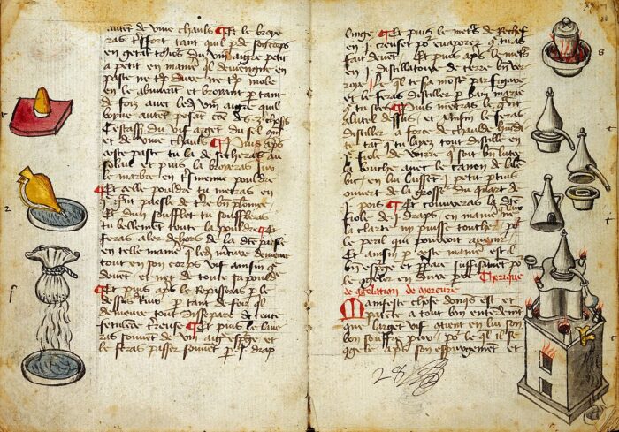 Einblick in ein Rezeptbuch aus der Alchemie