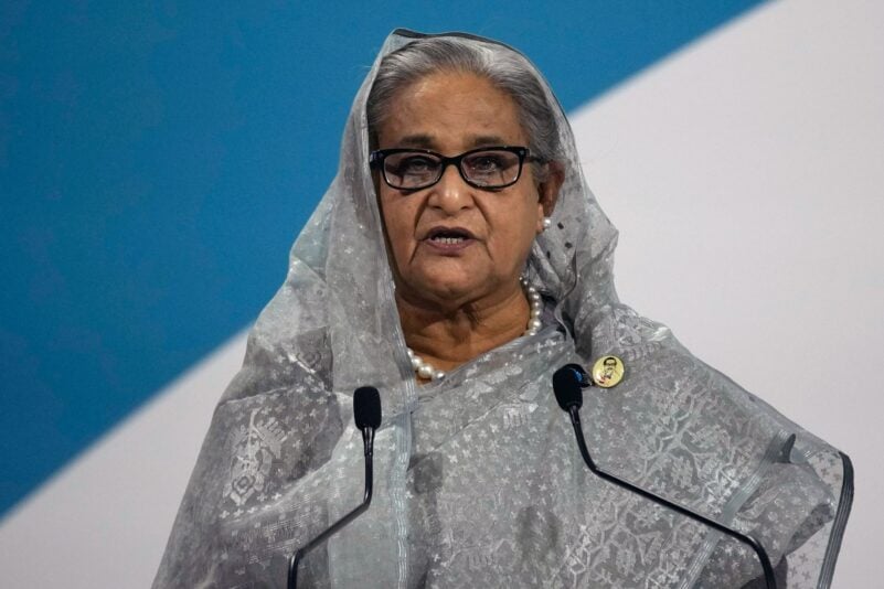 Ex-Ministerpräsidentin Hasina warf dem Gericht in einer ersten Reaktion vor, es habe eine «politisch motivierte» Entscheidung getroffen. (Archivbild)