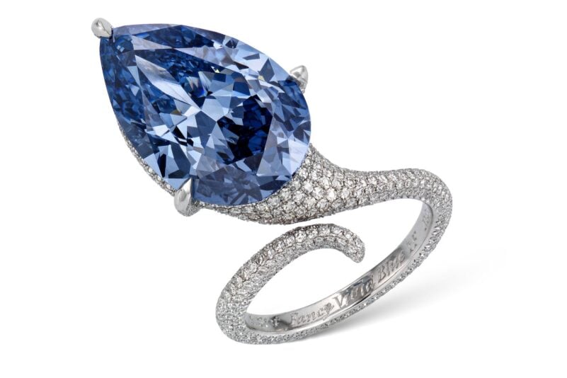 Blieb bei der Auktion etwas unter dem Schätzpreis: Der blaue Mellon-Diamant.