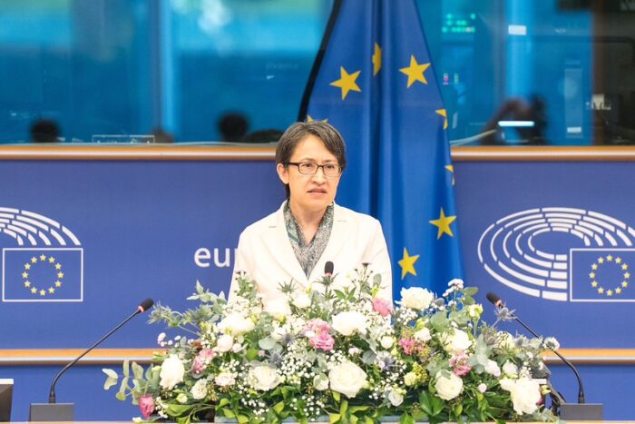 Taiwans Vizepräsidentin Hsiao Bi-khim erstmals im Europäischen Parlament: Rede beim IPAC-Gipfel in Brüssel. Foto: Außenministerium der Republik China (Taiwan)