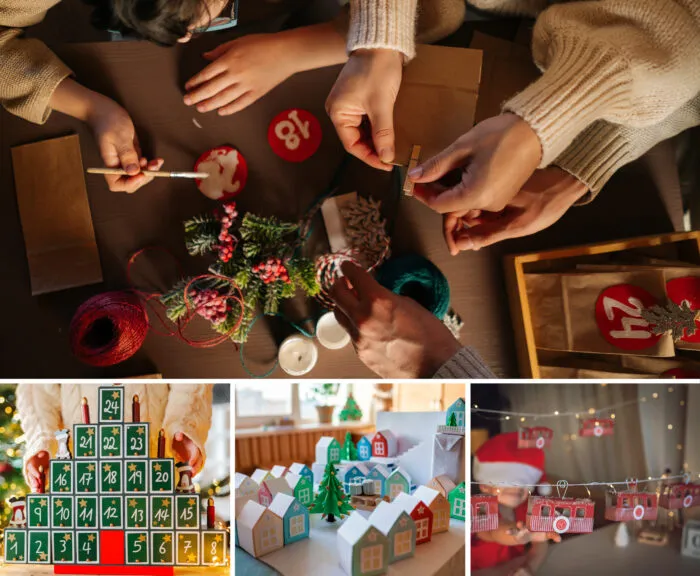 Egal ob als Tannenbaum, Dorf (mit Tannenbaum) oder Seilbahn (zum Dorf mit Tannenbaum): Das Gestalten und alljährliche Befüllen eines eigenen Adventskalenders fördert Kreativität und Familientradition.