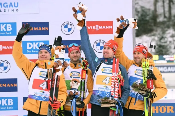 Gemeinsam auf dem Podest und nun Väter: Justus Strelow, Danilo Riethmüller und Johannes Kühn (v.l.). (Archivbild)